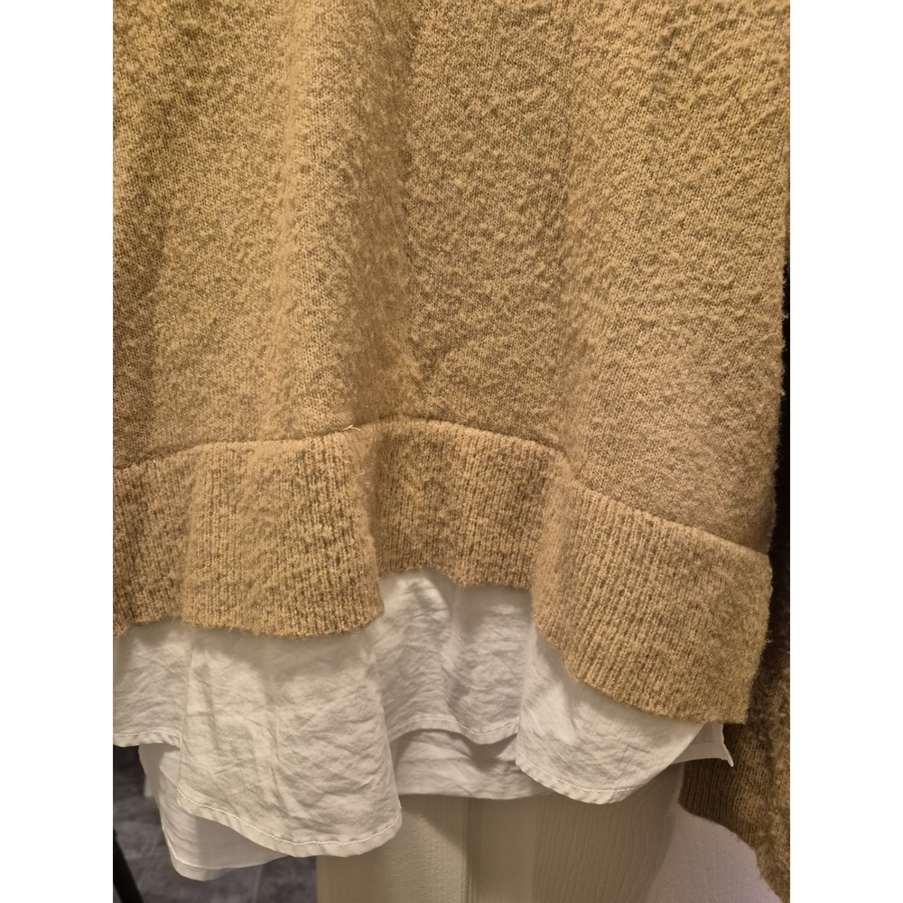 Anne Klein Sweater Blouse Career Top Office‎ Tan Jumper Size S GUC - Picture 6 of 9